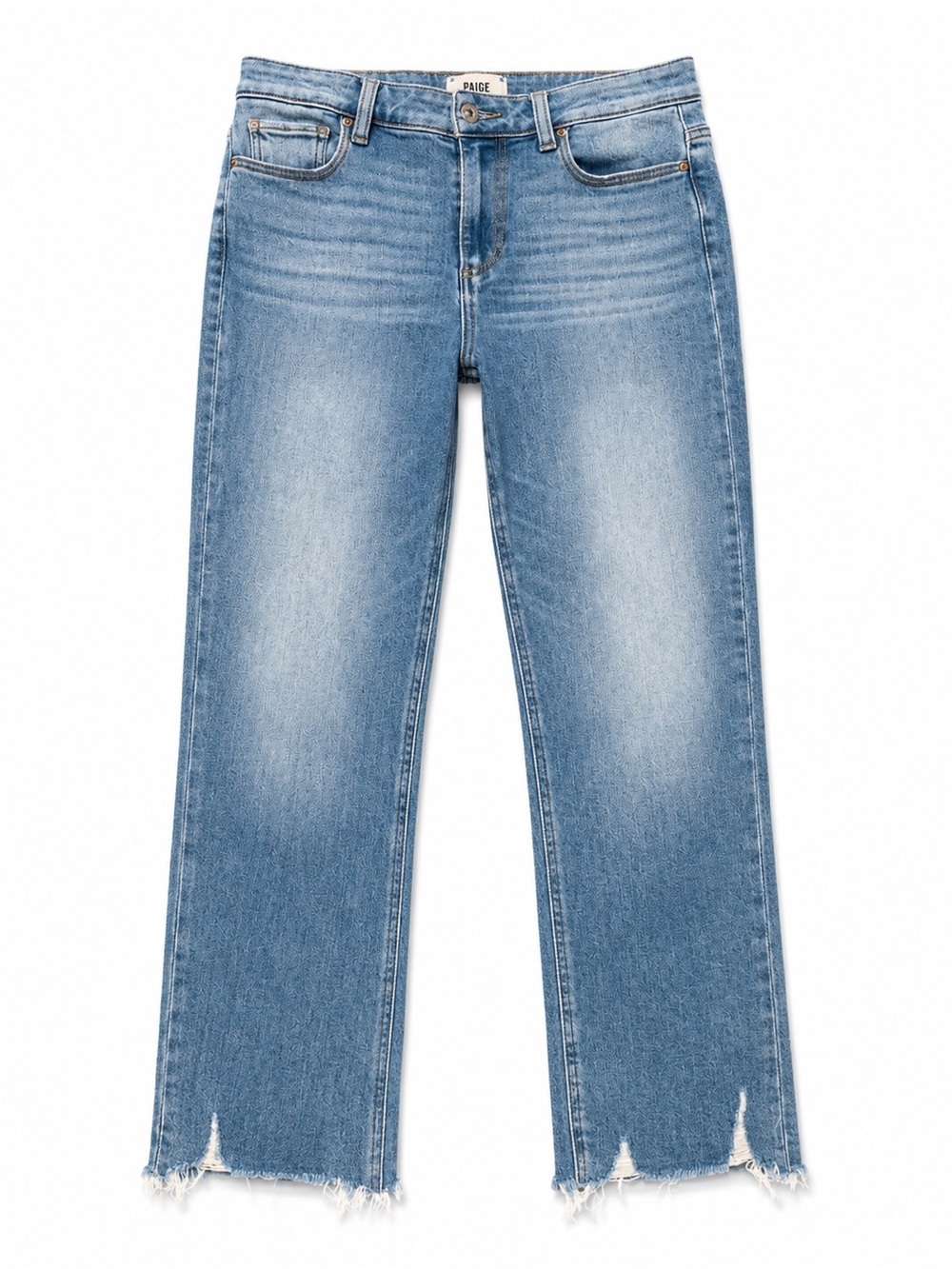 PAIGE Cindy Light Blue Straight Crop Jeans - Picture 1 of 4